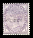 Stamp of Great Britain » 1855-1900 Surface Printed » 1880-81 Provisional Issue and 1881 1d Lilac 1881 1d lilac mint group of eight optd. SPECIMEN (type