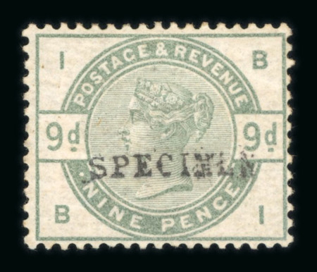 Stamp of Great Britain » 1855-1900 Surface Printed » 1883-84 Lilac & Green Issue 1883-84 9d dull green mint with watermark sideways
