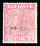 Stamp of Great Britain » 1855-1900 Surface Printed » 1867-83 High Values 18867-83 Anchor 5/- rose pl.4 on blued paper mint.