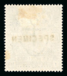 Stamp of Great Britain » 1855-1900 Surface Printed » 1883-84 & 1888 High Values GB 1883-84 2/6d lilac, 5/- rose and 10/- ultramarine mint optd. SPECIMEN (type 11)