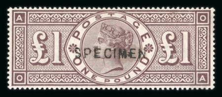 Stamp of Great Britain » 1855-1900 Surface Printed » 1883-84 & 1888 High Values 1884 Crowns £1 brown-lilac mint optd. SPECIMEN (type