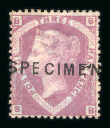 Stamp of Great Britain » 1854-70 Perforated Line Engraved 1870-74 1 1/2d rosy mauve mint optd. SPECIMEN (type