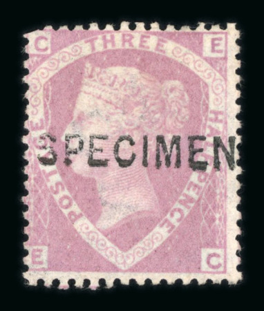 Stamp of Great Britain » 1854-70 Perforated Line Engraved 1870-74 1 1/2d rosy mauve mint optd. SPECIMEN (type