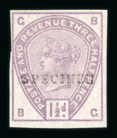 Stamp of Great Britain » 1855-1900 Surface Printed » 1883-84 Lilac & Green Issue 1883-84 1 1/2d lilac imperforate mint optd. SPECIMEN