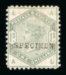 Stamp of Great Britain » 1855-1900 Surface Printed » 1883-84 Lilac & Green Issue 1883-84 1 1/2d, 2d, 2 1/2d, 4d, 5d, 6d and 1/- mint, each with perf 12 and "SPECIMEN" type 9 overprints