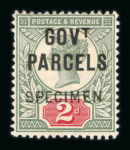 Stamp of Great Britain » Officials Government Parcels: 1887-1900 1 1/2d purple and green