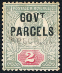 Stamp of Great Britain » Officials Government Parcels: 1887-1900 1 1/2d purple and green