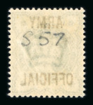Stamp of Great Britain » Officials Army Official: 1896-1901 1/2d blue green with "SPECIMEN" type 15 overprint mint o.g., light crease, and 1d lilac with "SPECIMEN" type 9 mint o.g.