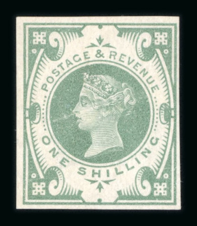 Stamp of Great Britain » 1855-1900 Surface Printed » 1887-1900 Jubilee Issue & 1891 £1 Green 1887-92 Jubilee 1/- dull green imprimatur, mint o.g.