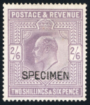 Stamp of Great Britain » King Edward VII » 1902-10 De La Rue Issues 1902-10 2/6d lilac, 5/- carmine and 10/- ultramarine