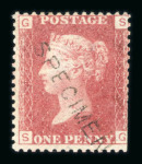 Stamp of Great Britain » 1854-70 Perforated Line Engraved 1864-79 1d red pl.121 perf.14 on Dr. Perkins paper