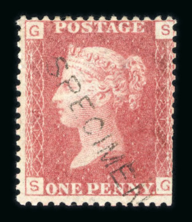 Stamp of Great Britain » 1854-70 Perforated Line Engraved 1864-79 1d red pl.121 perf.14 on Dr. Perkins paper