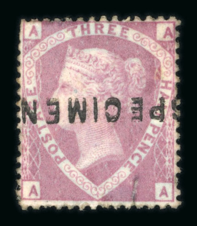 Stamp of Great Britain » 1854-70 Perforated Line Engraved 1870-74 1 1/2d rosy mauve mint optd. SPECIMEN (type