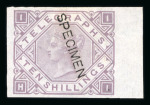 Stamp of Great Britain » Telegraphs 1877 10/- Colour Trials in ultramarine and brown-lilac