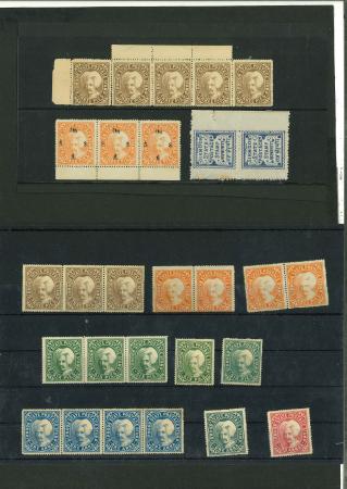 Stamp of Indian States » Sirmoor Collection of partial sheets, strips, singles etc -