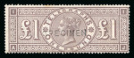 Stamp of Great Britain » Telegraphs GB 1877 £1 brown-lilac with "SPECIMEN type 11 overprint and £5 orange with "SPECIMEN" type 8 overprint