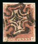 Stamp of Great Britain » 1841 1d Red 1841 1d red-brown group 3 with 4 margins, one with