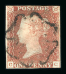 Stamp of Great Britain » 1841 1d Red 1841 1d red-brown group 3 with 4 margins, one with