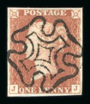 Stamp of Great Britain » 1841 1d Red 1841 1d red-brown group 3 with 4 margins, one with