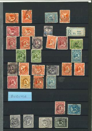 Stamp of Nigerias » Niger Coast Protectorate Niger Coast Cancellations: Double-sided stockpage of cancellations on (practically only) the 1894 issues onwards