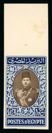 Stamp of Egypt » 1936-1952 King Farouk Definitives  » Issued Stamps Egypt 1937-46 Young Farouk near complete set of imperf. "CANCELLED" backs from 1m to £E1