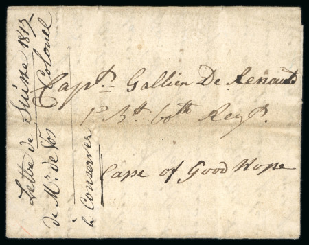 Stamp of South Africa » Cape of Good Hope Cape of Good Hope – 1817 Stampless Entire from Switzerland