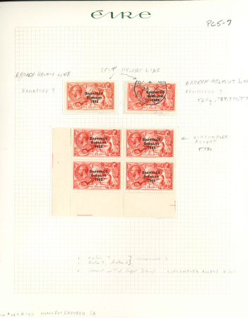 Stamp of Ireland » 1922-35 Overprint Collections 1922–23 Thom 3-Line Low Value Overprints – Specialised