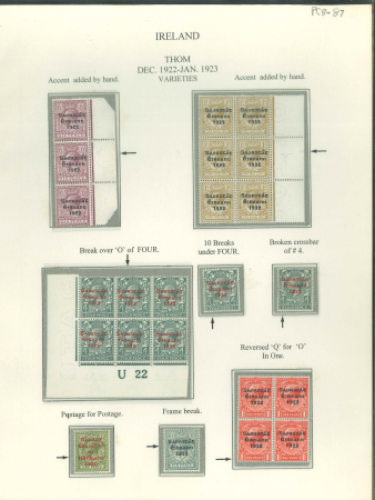 Stamp of Ireland » 1922-35 Overprint Collections 1922–23 Thom 3-Line Overprints – Specialised CollectionA