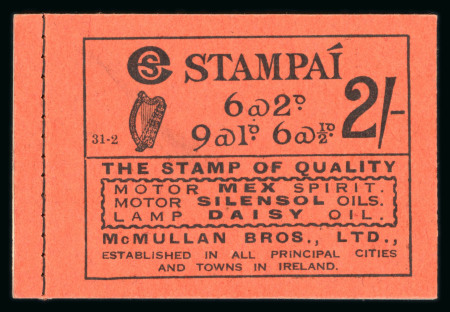 Stamp of Ireland » Booklets 1931-40 SE 1d carmine, booklet pane with advert labels,