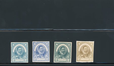 Stamp of Ireland » Essays & Proofs (E1-E167) 1922 Dollard: Valdivia Imperforate essays four singles