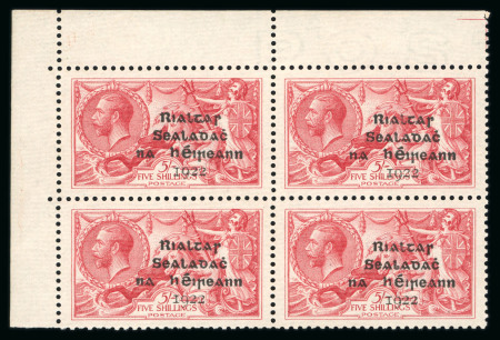 Stamp of Ireland » 1922 (Feb) Dollard Overprints (T1-T14) 5s rose red, mint nh top left corner sheet marginal