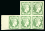 Stamp of Greece » Large Hermes Heads » 1861 Paris print 5L Green, Paris print: unused irregular left sheet