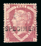 Stamp of Great Britain » 1854-70 Perforated Line Engraved 1870-79 1 1/2d rose-red pl.1 with "SPECIMEN" type 6 overprint