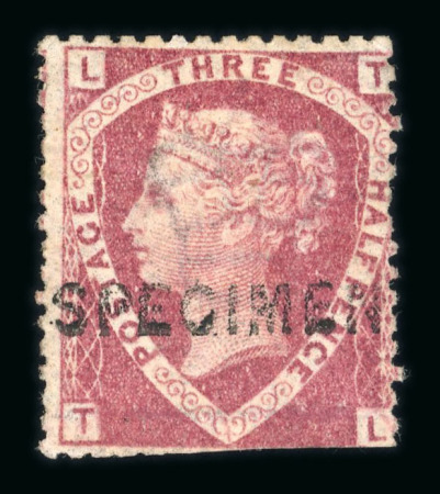 Stamp of Great Britain » 1854-70 Perforated Line Engraved 1870-79 1 1/2d rose-red pl.1 with "SPECIMEN" type 6 overprint