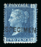 Stamp of Great Britain » 1854-70 Perforated Line Engraved GB 1858-76 2d blue pl.15 with "SPECIMEN" type 6 overprint