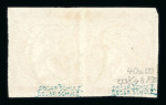 Stamp of Greece » Large Hermes Heads » 1871-76 Meshed paper issue 10L Orange, Meshed Paper: Horizontal pair, good to