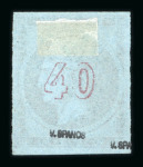Stamp of Greece » Large Hermes Heads » 1871-76 Meshed paper issue 10L Purple mauve on blue, Meshed Paper: Unused single