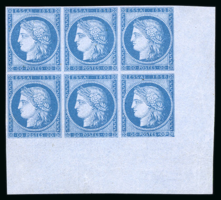 Stamp of Greece » Large Hermes Heads » 1861 Barre proofs 1858 French Ceres Essay: Essay in blue with control