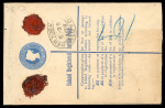 Stamp of British Levant  Orient Express collection incl. 1888 (Jun 16) registered envelope with 1885-88 80pa on 5d along with red Orient Express label (faded)