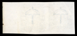 Stamp of Indian States » Cochin 1933-38 10a Blue imperf proof pair, very fine and scarce