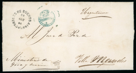 Stamp of Argentina » Argentine Confederation Confederation 1861stampless cover with illustrated Ferrocaril Del Oeste Railway cancel