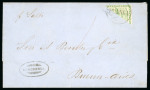 Stamp of Argentina » Argentine Confederation Confederation 1860s 10c green bisect cover