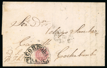 Stamp of Argentina » General issues 1862-64 Escuditios postal history 1863 cover to Bolivia