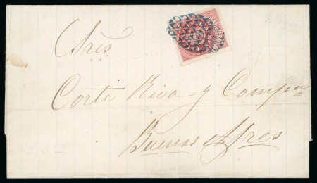 Stamp of Argentina » General issues 1862-64 Escuditos 1864 outer letter sheet written from La Paz