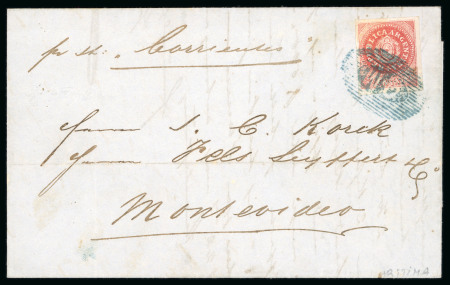 Stamp of Argentina » General issues 1862-64 Escuditos 1864 outer letter sheet to Uruguay