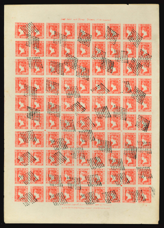 Stamp of India » 1854 Lithographs 1854 1a forgery sheet, reference copy, rarely offered