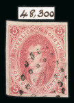 Stamp of Argentina » General issues 1864 Rivadavia Watermark set of three used