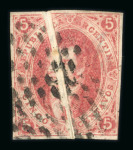 Stamp of Argentina » General issues 1864 Rivadavia 5c and 10c paper folds used