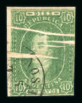 Stamp of Argentina » General issues 1864 Rivadavia 5c and 10c paper folds used