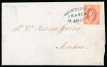 Stamp of Argentina » General issues 1864 Rivadavia 1865 perf 5c entire San Juan